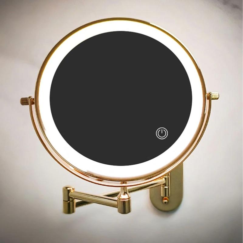 RadiantGaze – Oplaadbare LED Vergrotende Spiegel voor Make-up en Badkamer