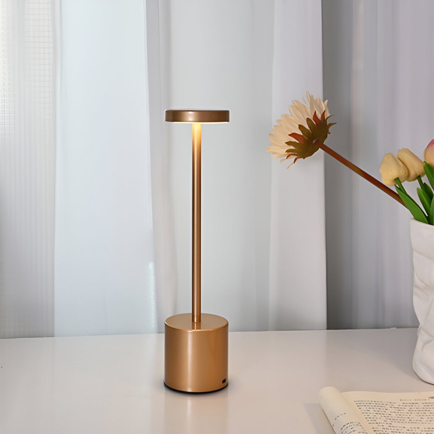 LumiRétro – Lampe de Table LED Vintage avec Recharge USB
