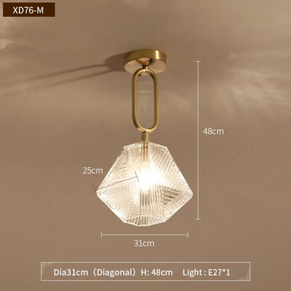 Lumivelle | Elegante hanglamp van glas en verguld koper