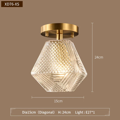 Lumivelle | Elegante hanglamp van glas en verguld koper