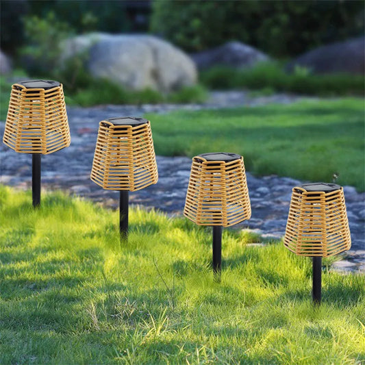 RATTIVA GLOW – Zonne tuinlamp van gevlochten rotan