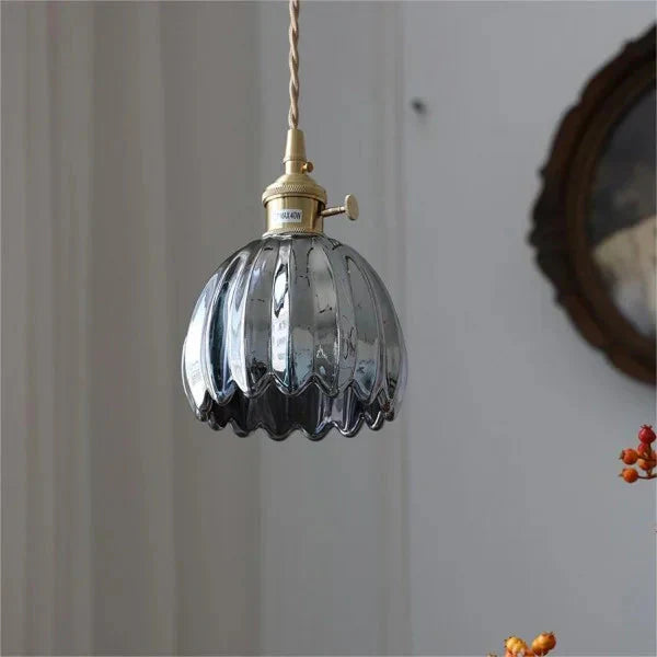 FloraEdo – Japanse Retro Hanglamp in Glas met Bloemen