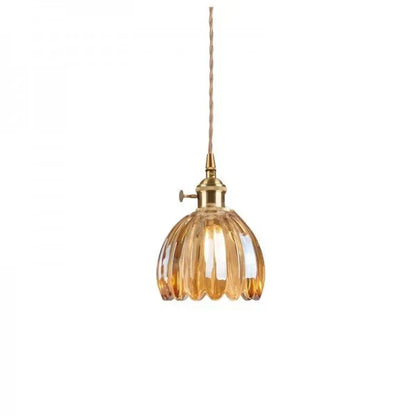 FloraEdo – Japanse Retro Hanglamp in Glas met Bloemen