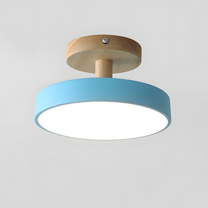 Lumiro | Ronde LED-plafondlamp van hout en metaal