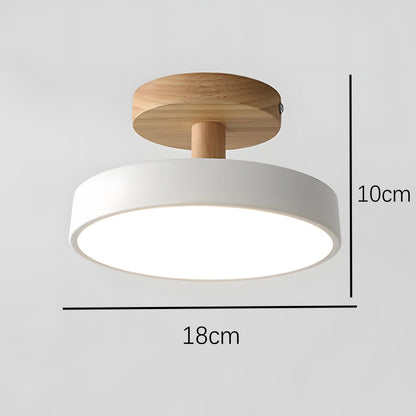 Lumiro | Ronde LED-plafondlamp van hout en metaal