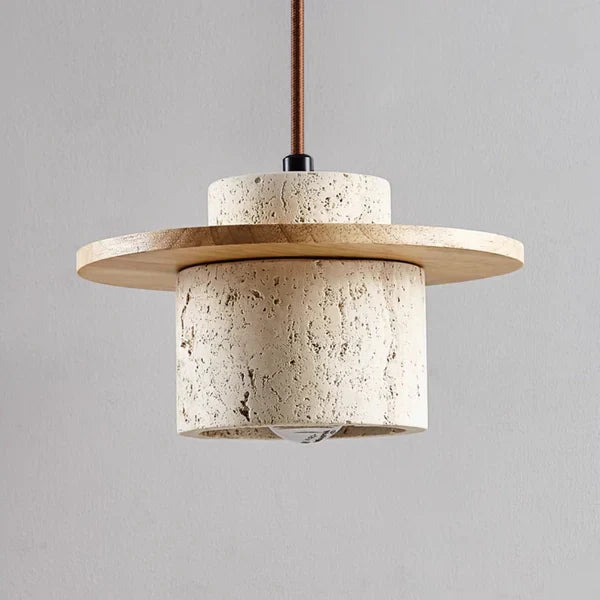 AETHERGLOW STEEN – Hanglamp en natuurlijk travertijn