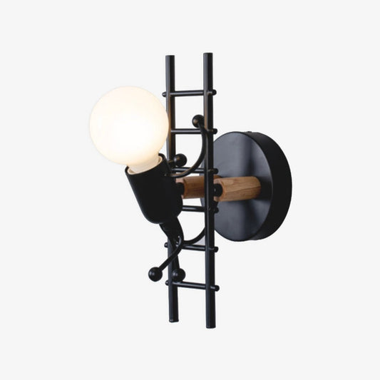 Escal'Art – Wandlamp van metaal en hout met decoratieve figuren voor trap