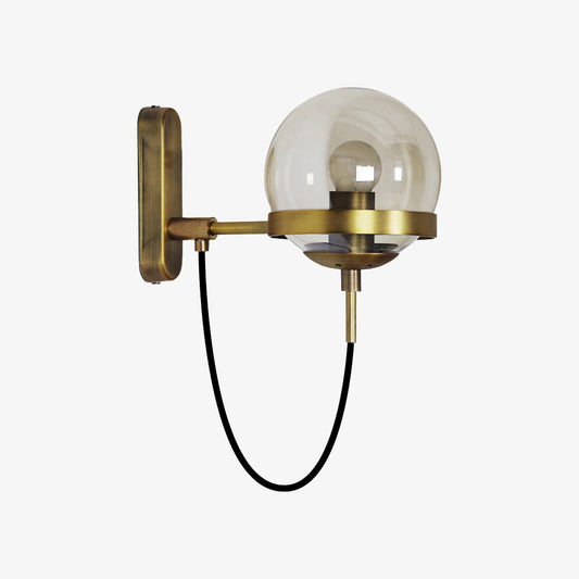 VerreMetal – LED wandlamp van metaal met glazen bol