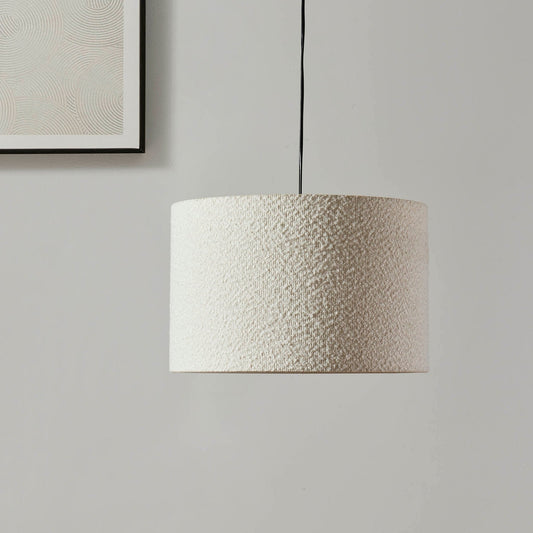 Textura | Plafondlamp Lampenkap van Ecru Bouclé Stof