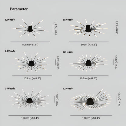 SpiraBright | LED Plafondlamp Noord-Europees met Vuurwerk Design