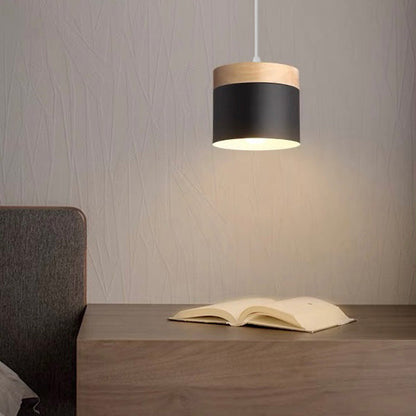 Nordiklo | Cilindrische Houten en Metalen Hanglamp