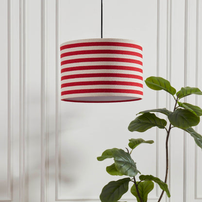 Rivèra | Plafondlamp Lampenkap Gestreept Rood en Wit