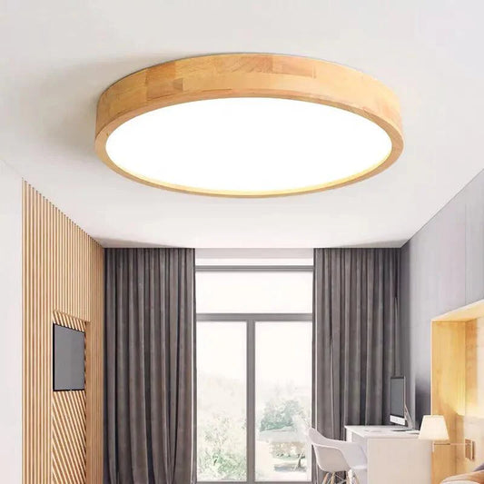 Lunovia | LED Plafondlamp Hout & Acryl met Dimbare Optie