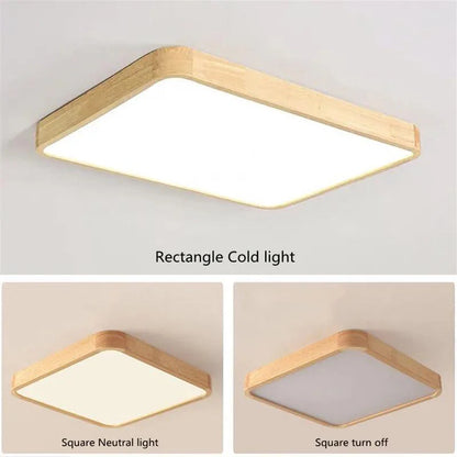 Lunovia | LED Plafondlamp Hout & Acryl met Dimbare Optie