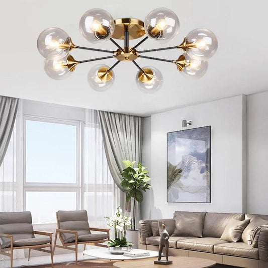 Virella | Glazen geblazen en metalen lamp – Europese stijl