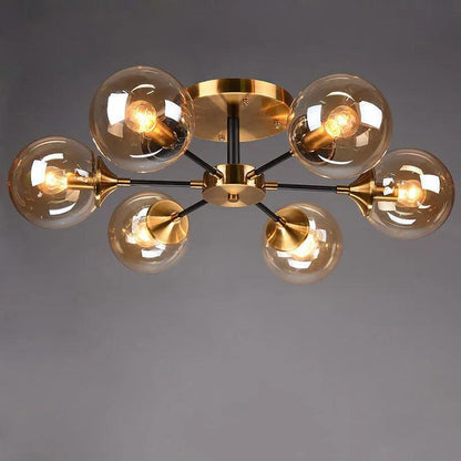 Virella | Glazen geblazen en metalen lamp – Europese stijl