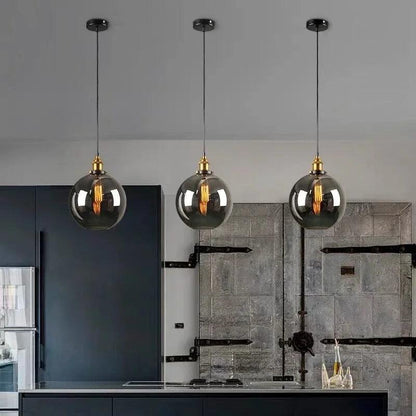 Vitralea | Suspension Vintage en Verre Pierre et Finition Fer