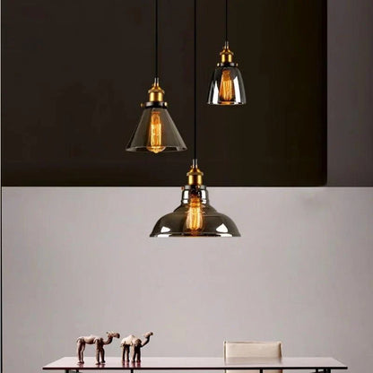 Vitralea | Suspension Vintage en Verre Pierre et Finition Fer