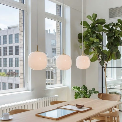 PureSphere | Suspension Minimaliste en Verre Opale