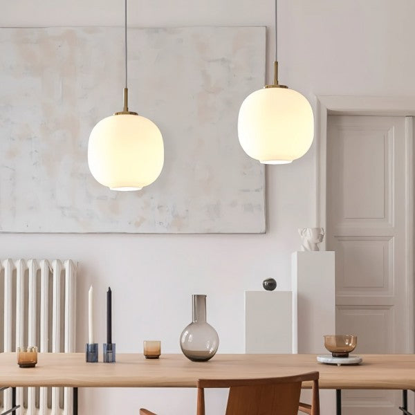 PureSphere | Suspension Minimaliste en Verre Opale