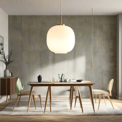 PureSphere | Suspension Minimaliste en Verre Opale