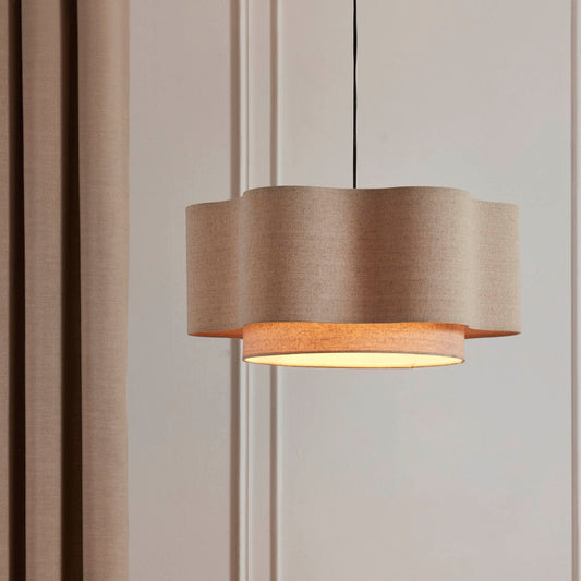 Lunara | Plafondlamp met twee niveaus van natuurlijk linnen