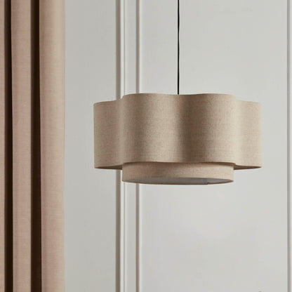 Lunara | Plafondlamp met twee niveaus van natuurlijk linnen