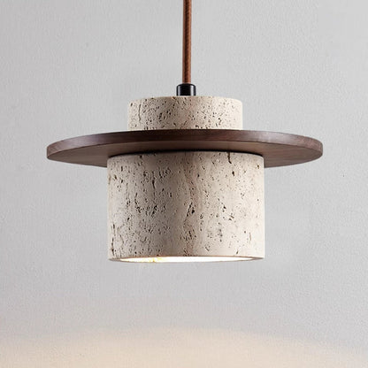 AETHERGLOW STEEN – Hanglamp en natuurlijk travertijn